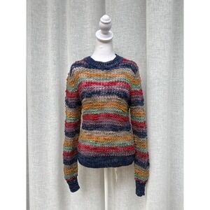 1990 Odyssey multicolor horizontal stripe knitted crewneck sweater